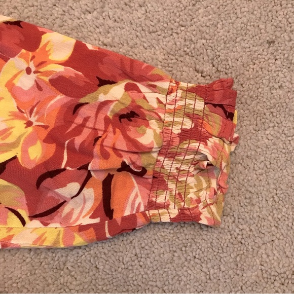 Torrid Floral Esther Peasant Blouse NEW Womens Size 1X 14 16 Mauve Pink Cream - Picture 7 of 8